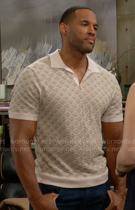 Carter’s wavy print polo on The Bold and the Beautiful