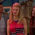 cat’s muticolor striped knit dress on Days of our Lives