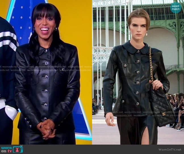 Chanel Lambskin Jacket worn by Kerry Washington on Good Morning America