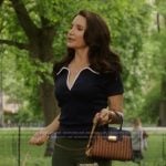 Charlotte’s navy tipped polo on And Just Like That