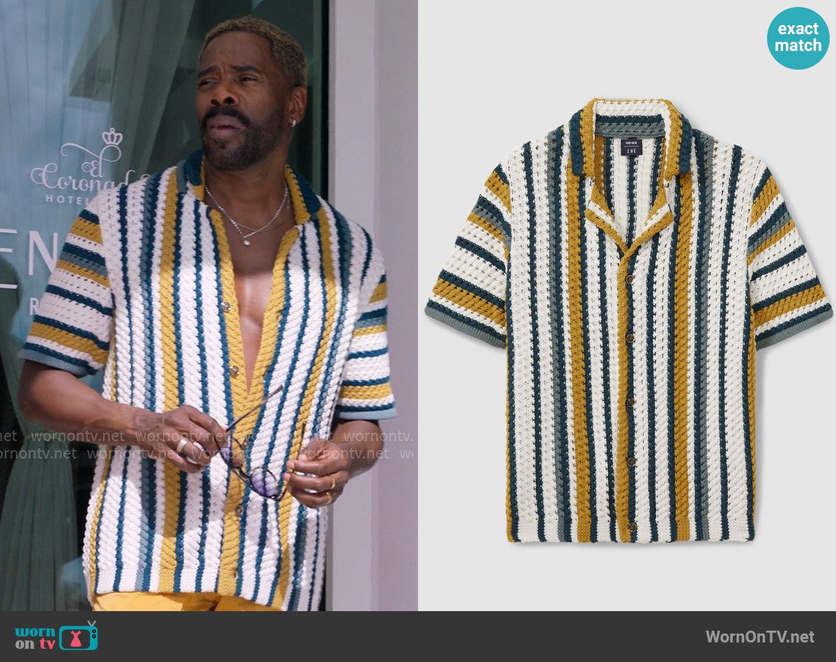 Ché Tampa Crochet Cuban Collar Shirt worn by Danny (Colman Domingo) on The Four Seasons