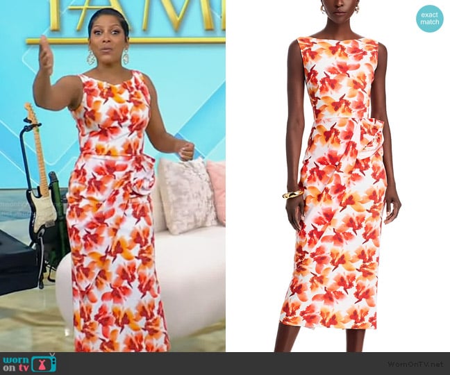Chiara Boni La Petite Robe Madie Printed Midi Dress worn by Tamron Hall on Tamron Hall Show