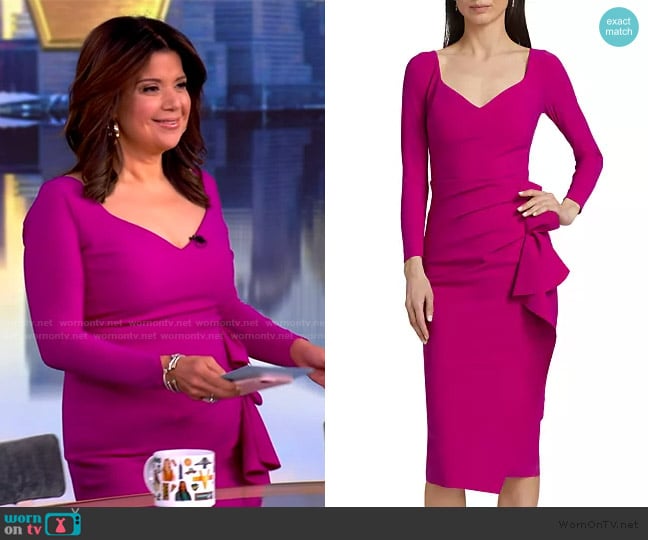Chiara Boni La Petite Robe Silvheart Ruffle-Trimmed Midi-Dress worn by Ana Navarro on The View