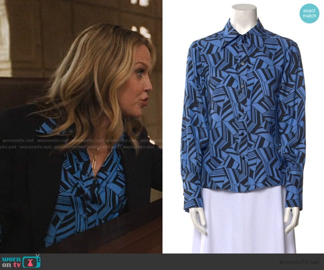 Chloe Silk Printed Button Up Top