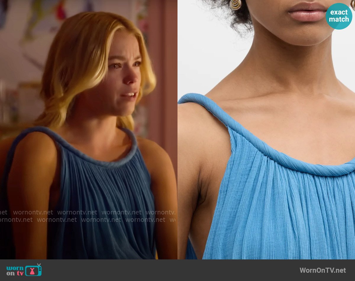 Chloé x High SummerCotton Silk Maxi Tank Dress worn by Simone DeWitt (Milly Alcock) on Sirens