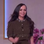 Christina Ricci’s brown polka dot print top on The Jennifer Hudson Show