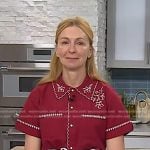 Christina Tosi's red embroidered shirt on Today