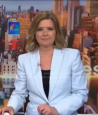 Christine Romans's blue blazer on NBC News Daily