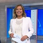 Christine Romans’ white blazer and pant suit on NBC News Daily