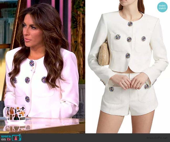 Cinq a Sept Auden Collarless Jacket worn by Alyssa Farah Griffin on The View
