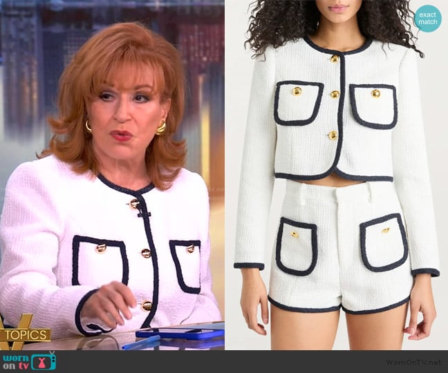 Cinq a Sept Auden Contrast Detail Tweed Jacket worn by Joy Behar on The View