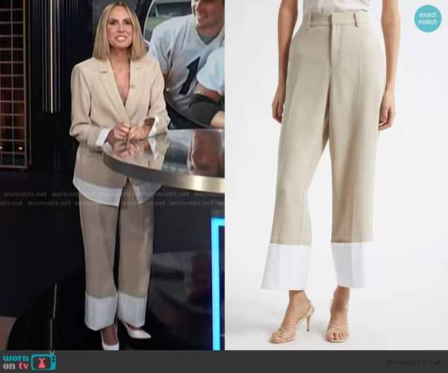 Keltie’s khaki contrast pants on E! News
