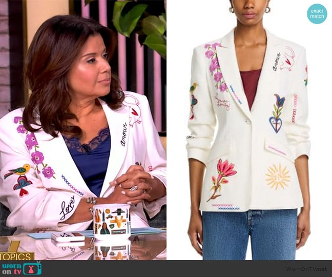 Cinq a Sept Cheyenne Scrunched Summer Love Blazer worn by Joy Behar on The View