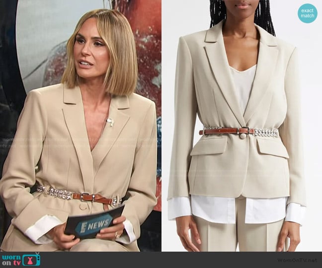 Keltie’s khaki contrast blazer on E! News