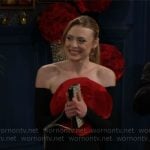 Claire’s strapless dress with red flower on The Young and the Restless