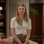 Claire’s polo top and polka dot skirt on The Young and the Restless