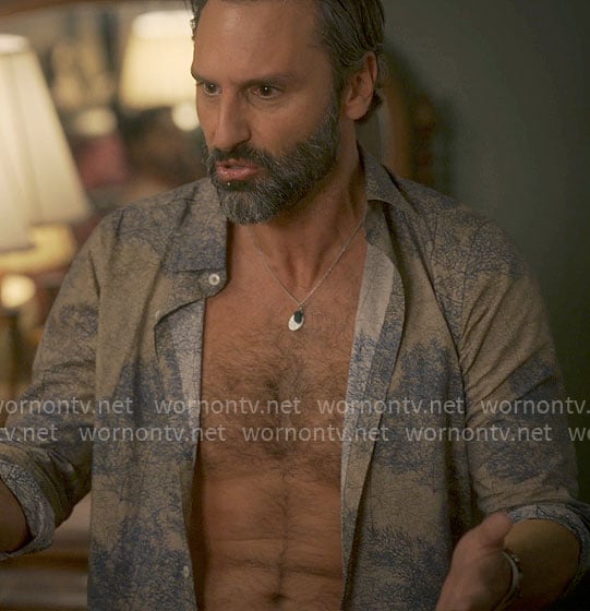 Claude's tree print shirt on The Four Seasons