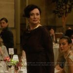 Clea’s burgundy ruched colorblock dress on Etoile