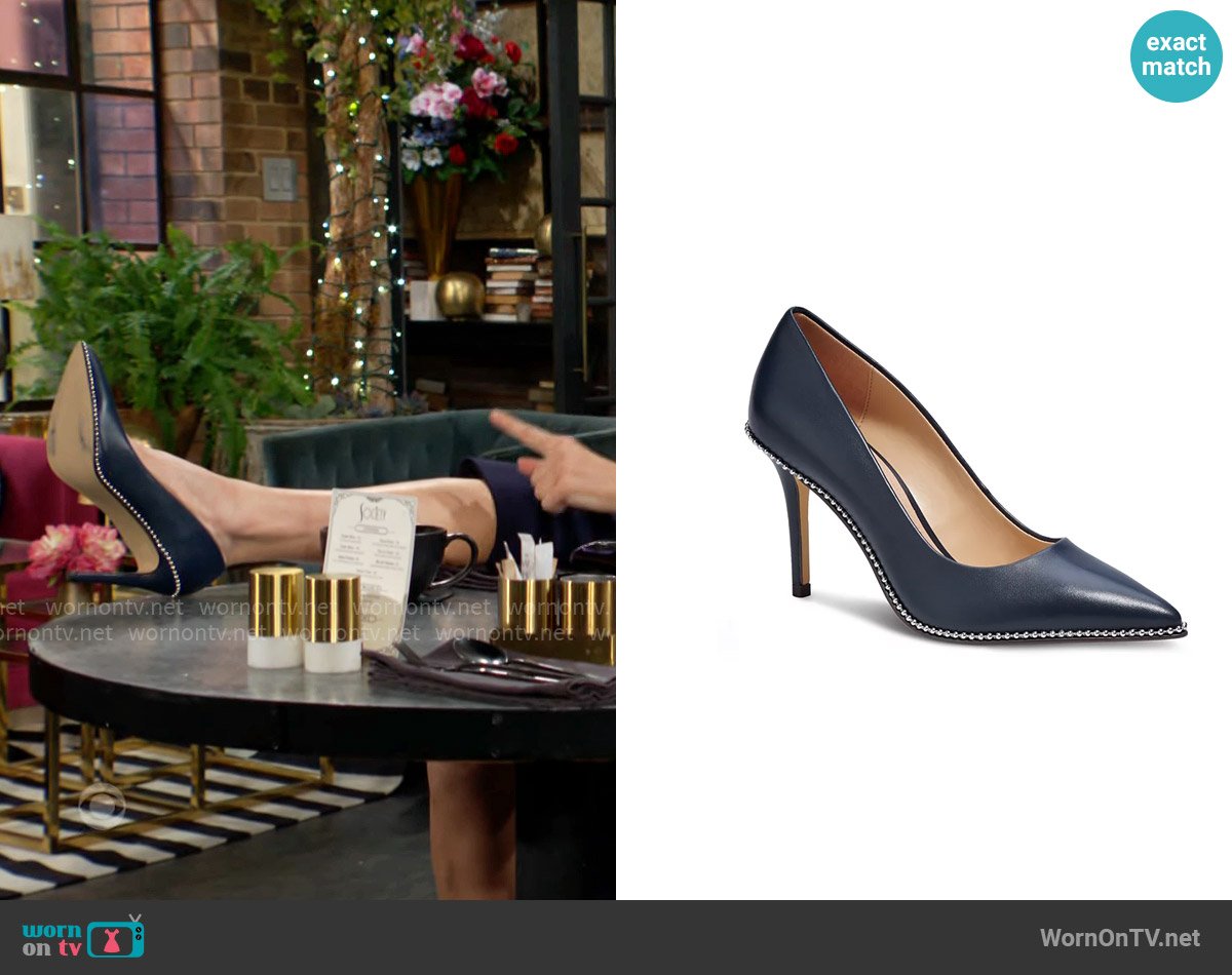 Guess Waverly Beadchain Pumps worn by Phyllis Summers (Michelle Stafford) on The Young and the Restless