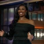 Coco Jones’ black strapless dress on The Kelly Clarkson Show