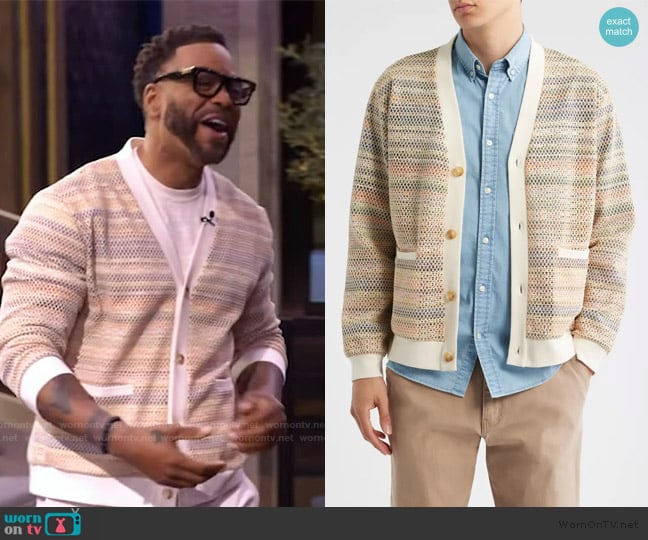Corridor Rainbow Mesh Cardigan worn by Method Man on Live with Kelly and Mark