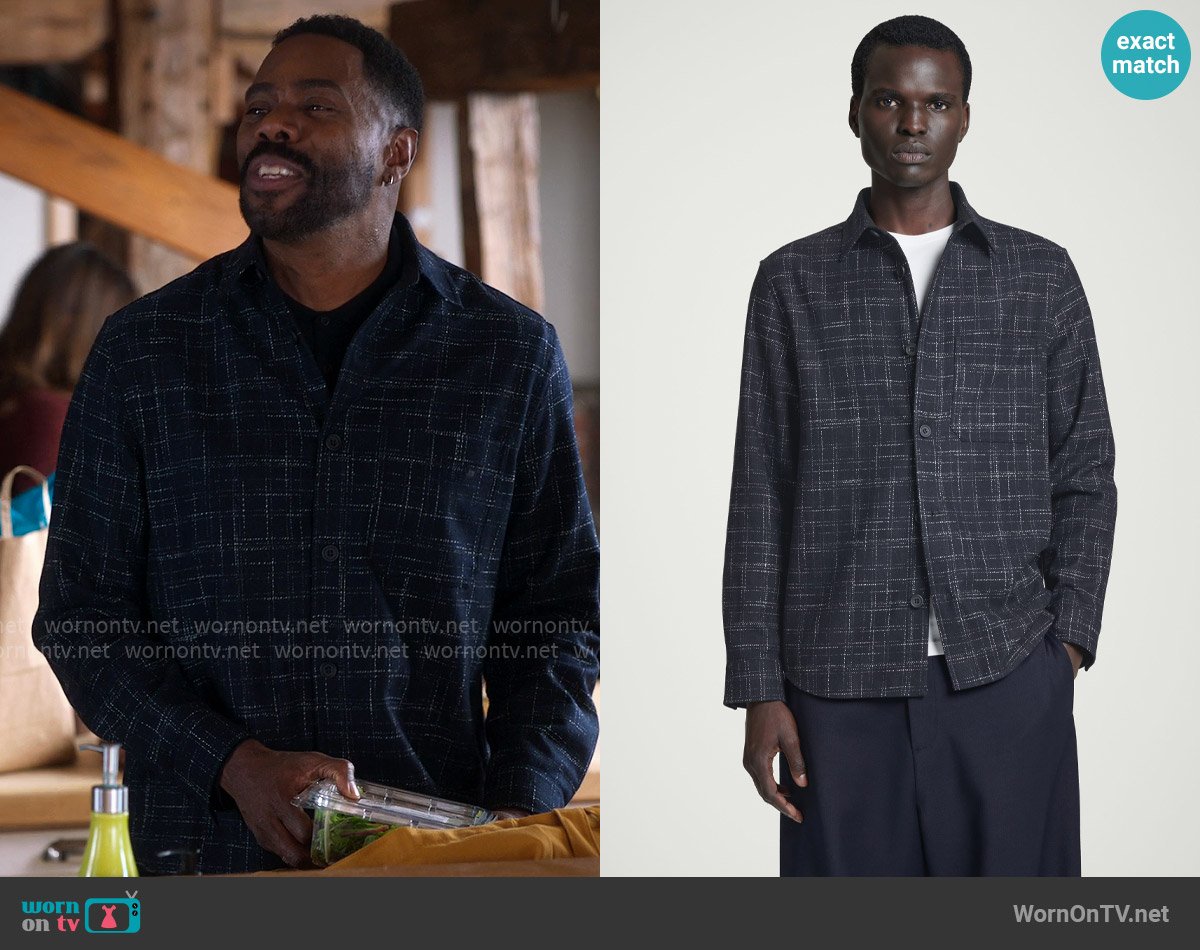 COS Relaxed Checked Wool Overshirt worn by Danny (Colman Domingo) on The Four Seasons