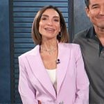 Courtney Lopez’s pink cropped blazer on Access Hollywood