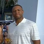 Craig Melvin’s white striped polo on Today