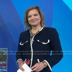 Christine’s navy contrast trim jacket on Today
