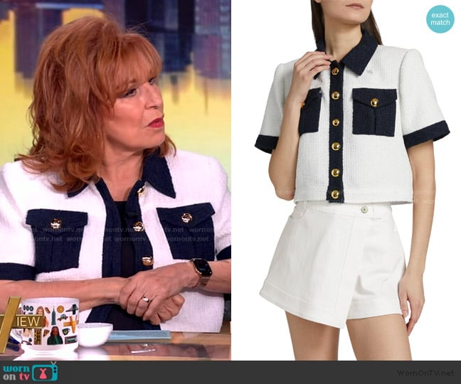 Cinq a Sept Nissy Bicolor Tweed Cropped Jacket worn by Joy Behar on The View