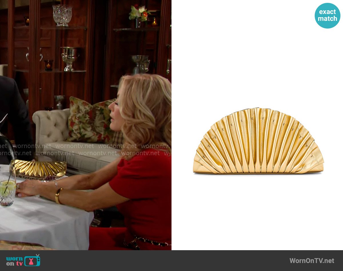 Cult Gaia Nala Mini Clutch worn by Lauren Fenmore (Tracey Bregman) on The Young and the Restless
