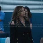 Catherine’s black cold shoulder blazer on Greys Anatomy