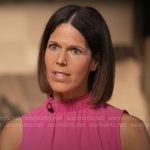 Dana Jacobson's pink mock neck top on CBS Mornings