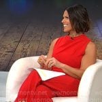 Dana Jacobson’s red sleeveless jumpsuit on CBS Mornings