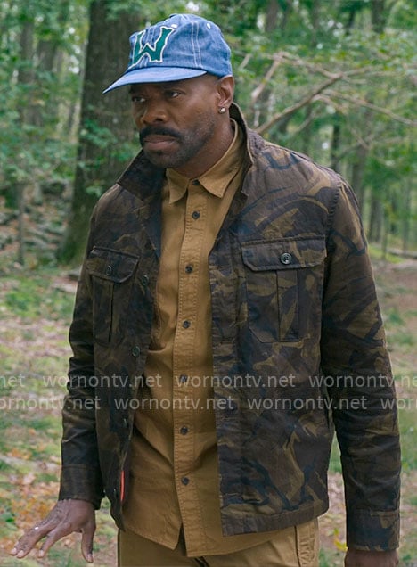 Danny’s camo jacket and blue W hat on The Four Seasons
