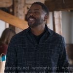 Danny’s navy crosshatch print shirt on The Four Seasons