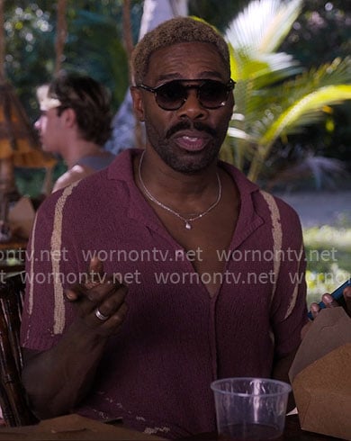 Danny's purple tie-dye knit shirt on The Four Seasons