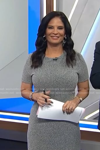 Darlene’s grey short sleeve knit dress on Today