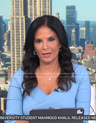 Darlene's light blue elbow sleeve dress on Today