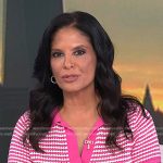 Darlene’s pink stripe knit polo on Today
