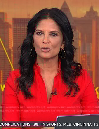 Darlene's red v-neck sheath dress on Today