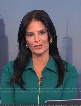 Darlene's teal green zip neck dress on Today