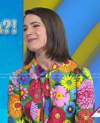 Daryn Carp’s floral tie neck blouse on Today