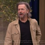 David Spade’s khaki jacket on Live with Kelly and Mark