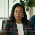 Dawn’s plaid suit on Forever