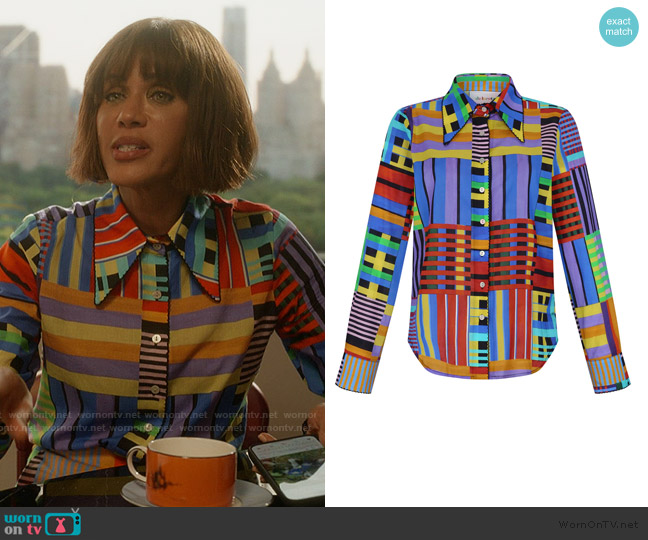 Deloreta Carmela Blouse in Malla worn by Lisa Todd Wexley (Nicole Ari Parker) on And Just Like That