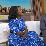 Deborah’s white and blue floral dress on Good Morning America