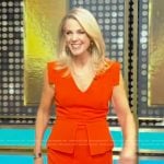 Deborah Norville’s orange peplum dress on Tamron Hall Show