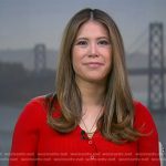 Deirdre’s red ribbed sweater dress on NBC News Daily
