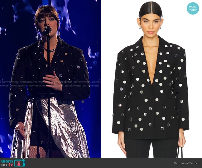 Delfi Ray Jacket in Black worn by Jadyn Cree on The Voice